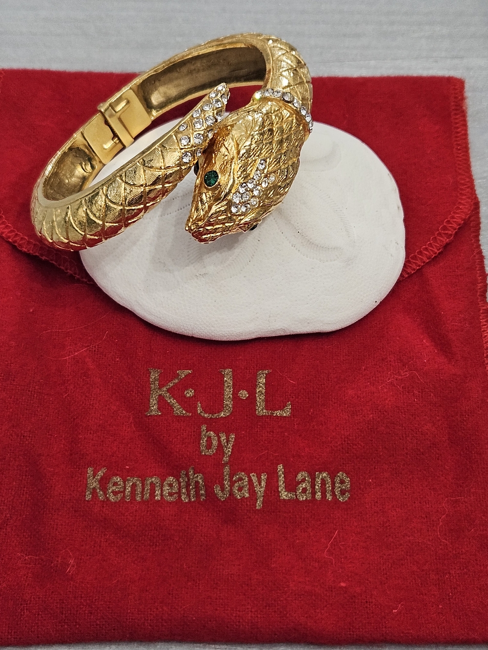 Vintage Kenneth Jay Lane Gold Tone Snake Bracelet/Watch